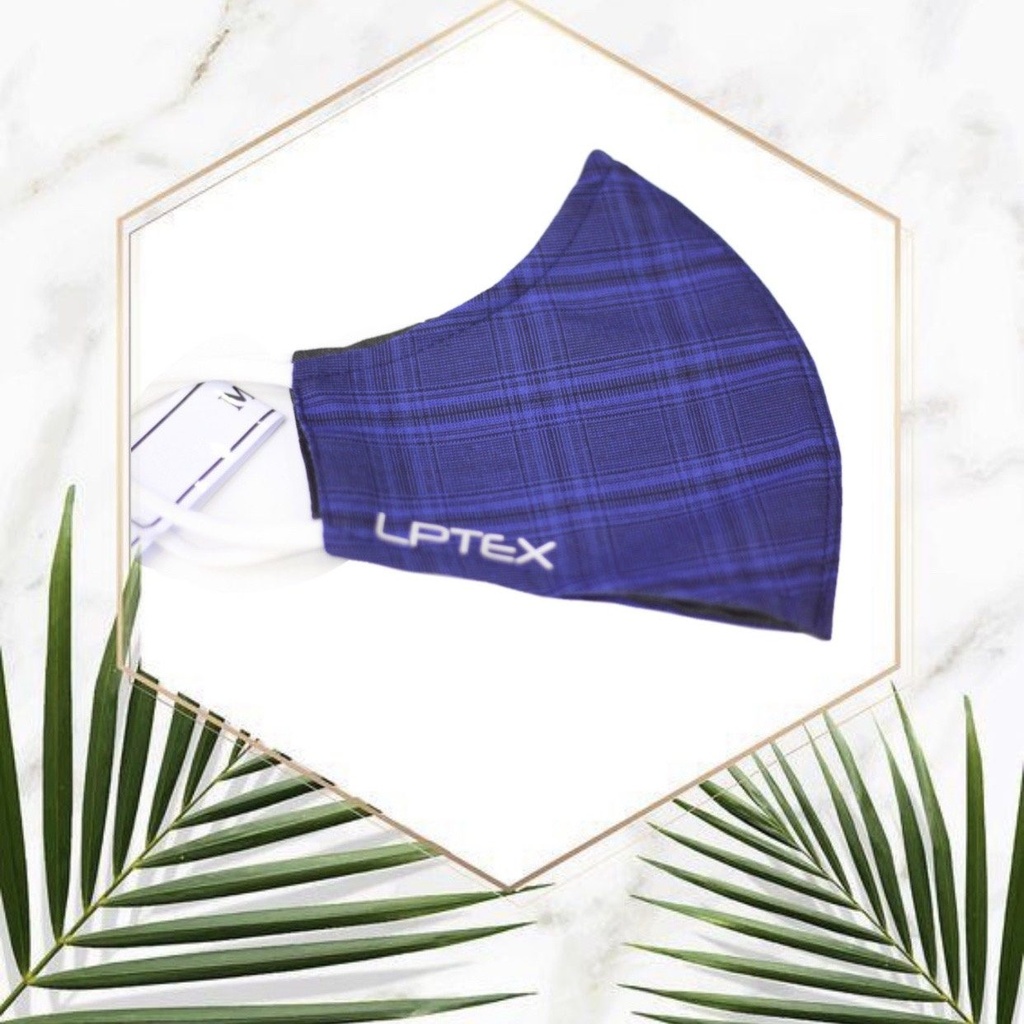Dark Blue Check- Fabric Face Mask